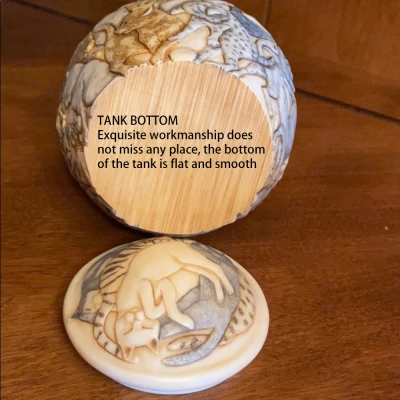 Resin Cat Cremation Urns With Seal Lid 02