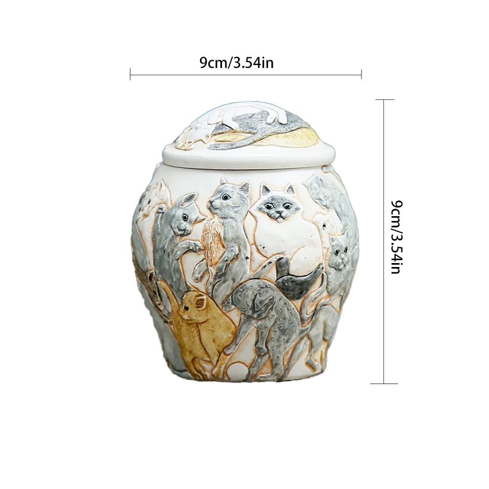Resin Cat Cremation Urns With Seal Lid
