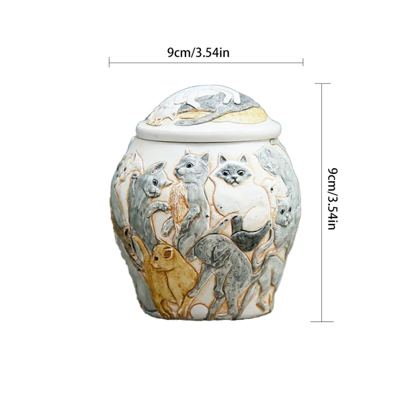 Resin Cat Cremation Urns With Seal Lid