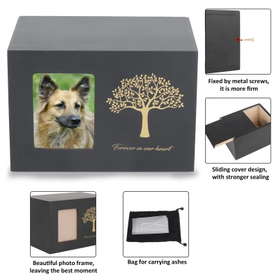 Photo Frame Wooden Dog Urns 02