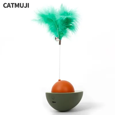 CATMUJI Cat Teaser Wands Interactive Cat Toys Motorized Cat Wands Attached With Feathers 01