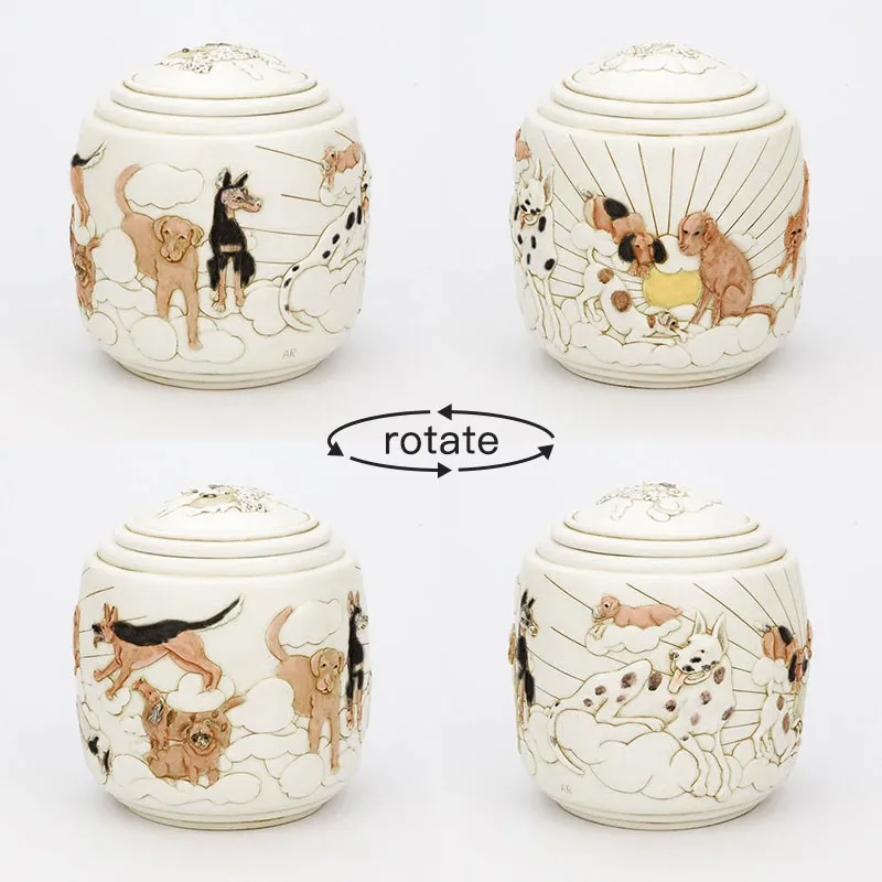 Resin Dog Cremation Urns With Seal Lid03