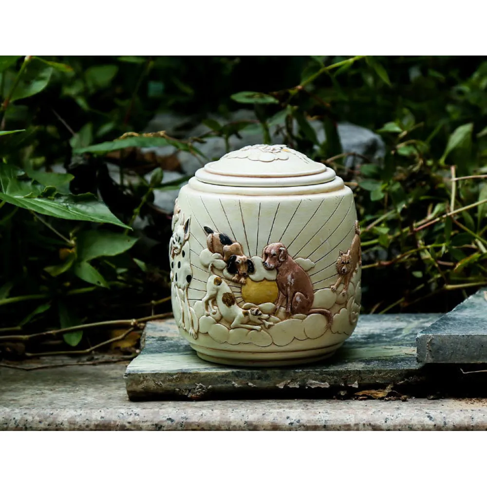 Resin Dog Cremation Urns With Seal Lid