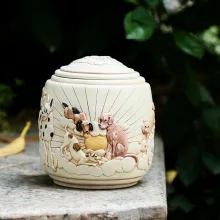 Resin Dog Cremation Urns With Seal Lid04