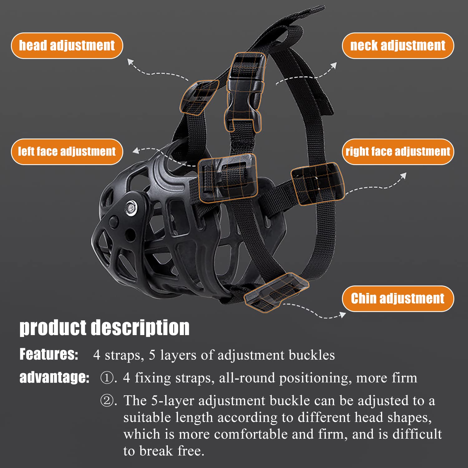 Adjustable Basket Dog Muzzle