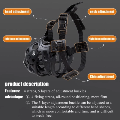 Adjustable Basket Dog Muzzle 02