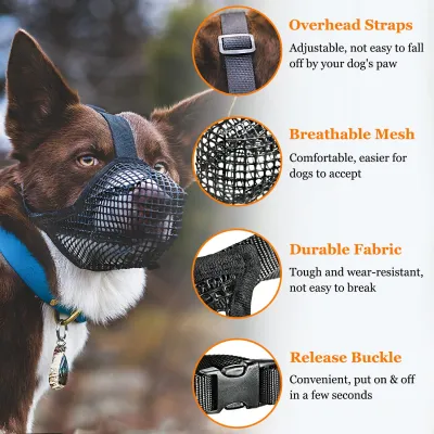 Mesh Dog Mouth Cover with Adjustable Strap 02