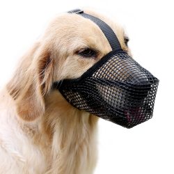 Mesh Dog Mouth Cover with Adjustable Strap
