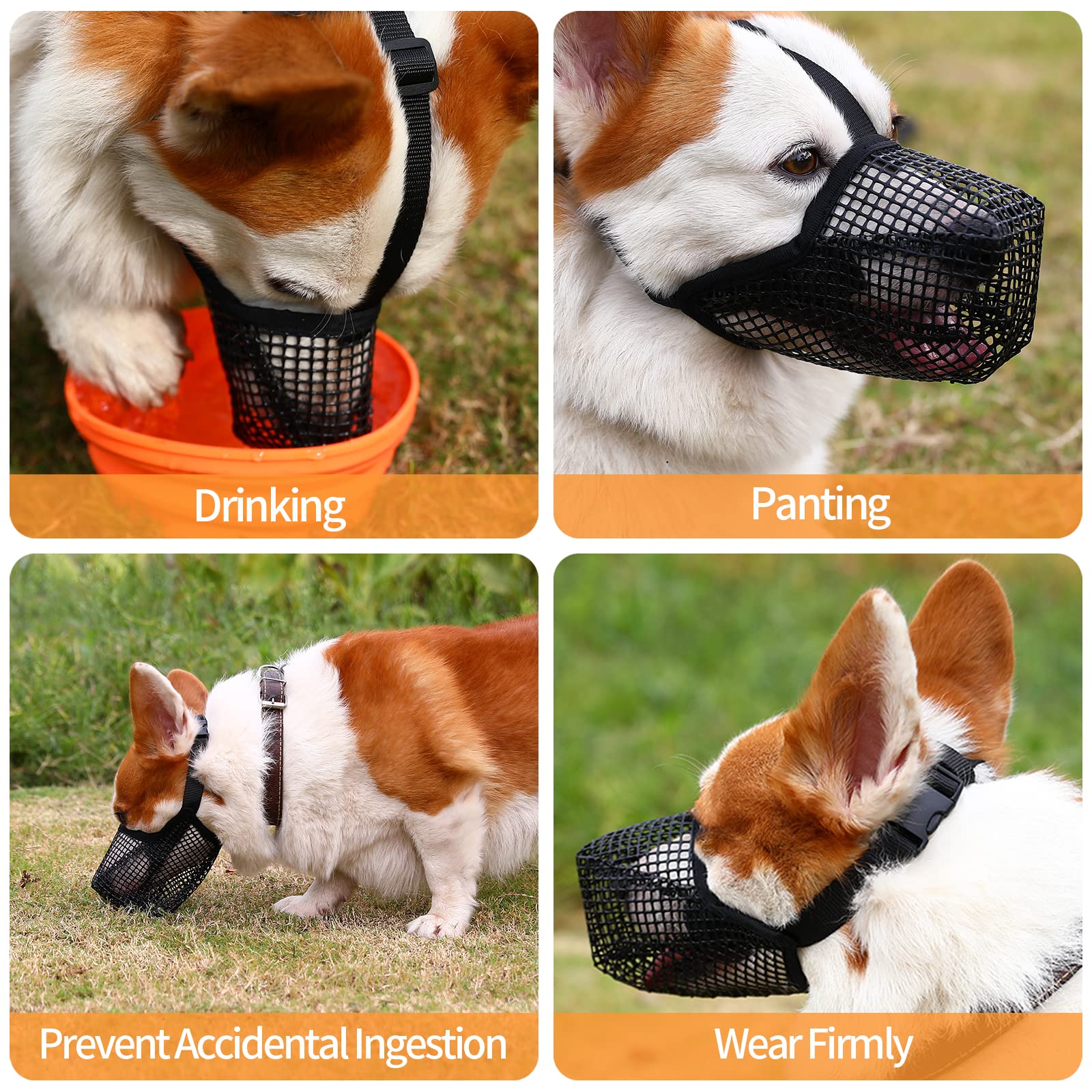 Mesh Dog Mouth Cover with Adjustable Strap Crawlpaw