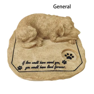 Dog Headstone Monument With Candle Hole Customizable 01