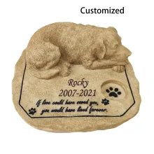 Dog Headstone Monument With Candle Hole Customizable01