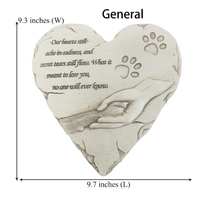 Heart-shaped Dog Headstone Monument Customizable 02