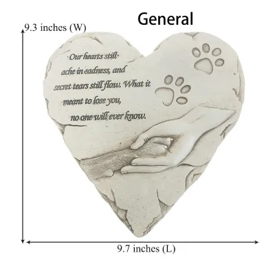 Heart-shaped Dog Headstone Monument Customizable 02