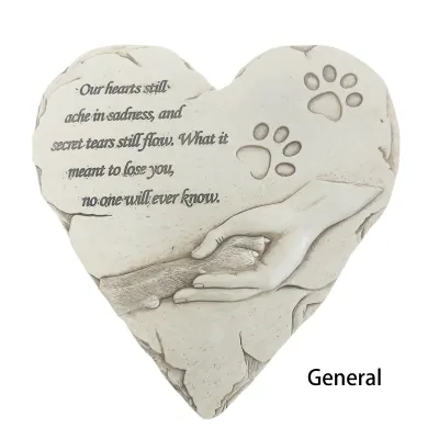 Heart-shaped Dog Headstone Monument Customizable 01