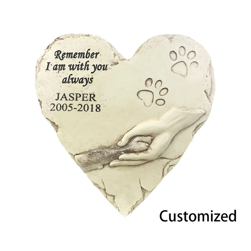 Heart-shaped Dog Headstone Monument Customizable06