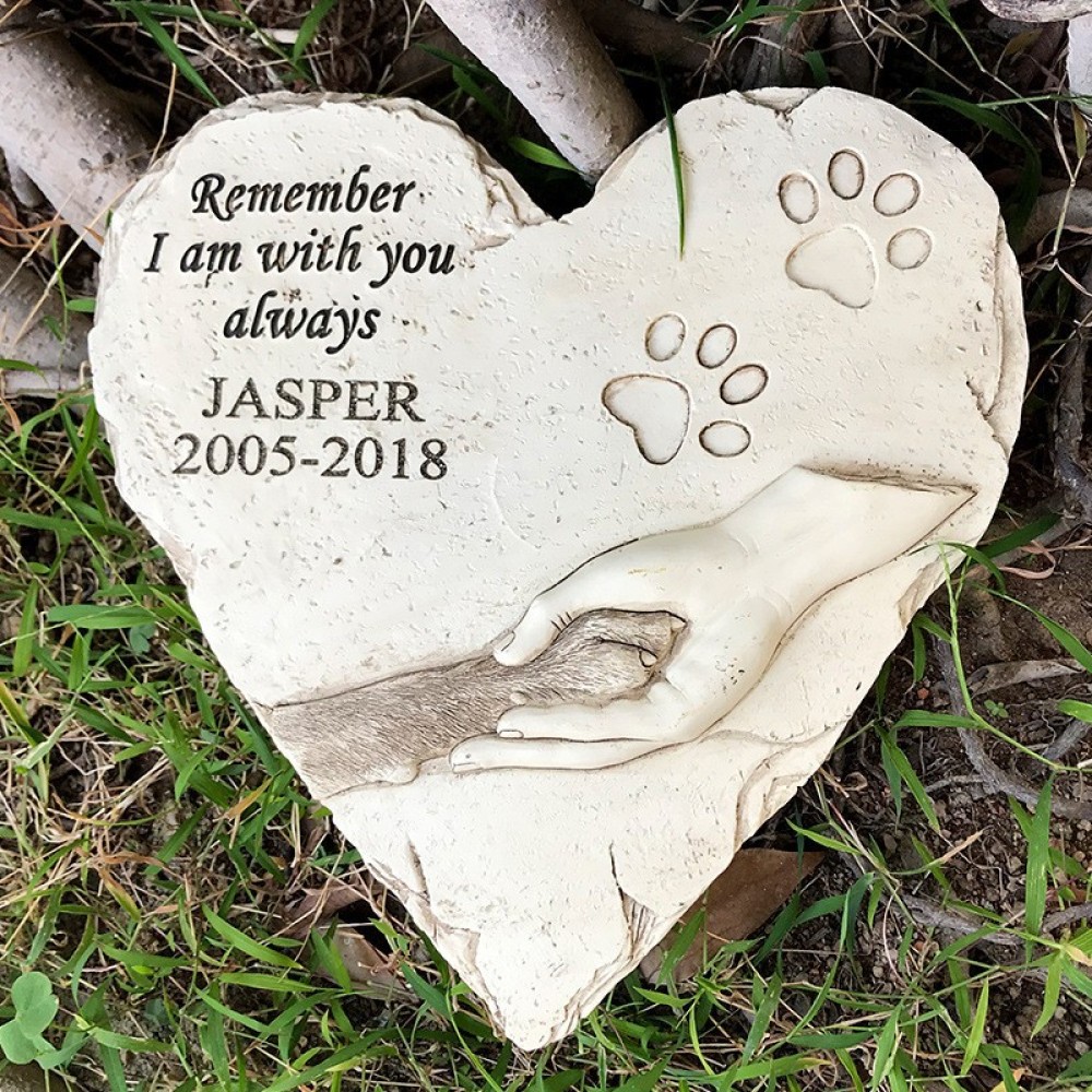 Heart-shaped Dog Headstone Monument Customizable
