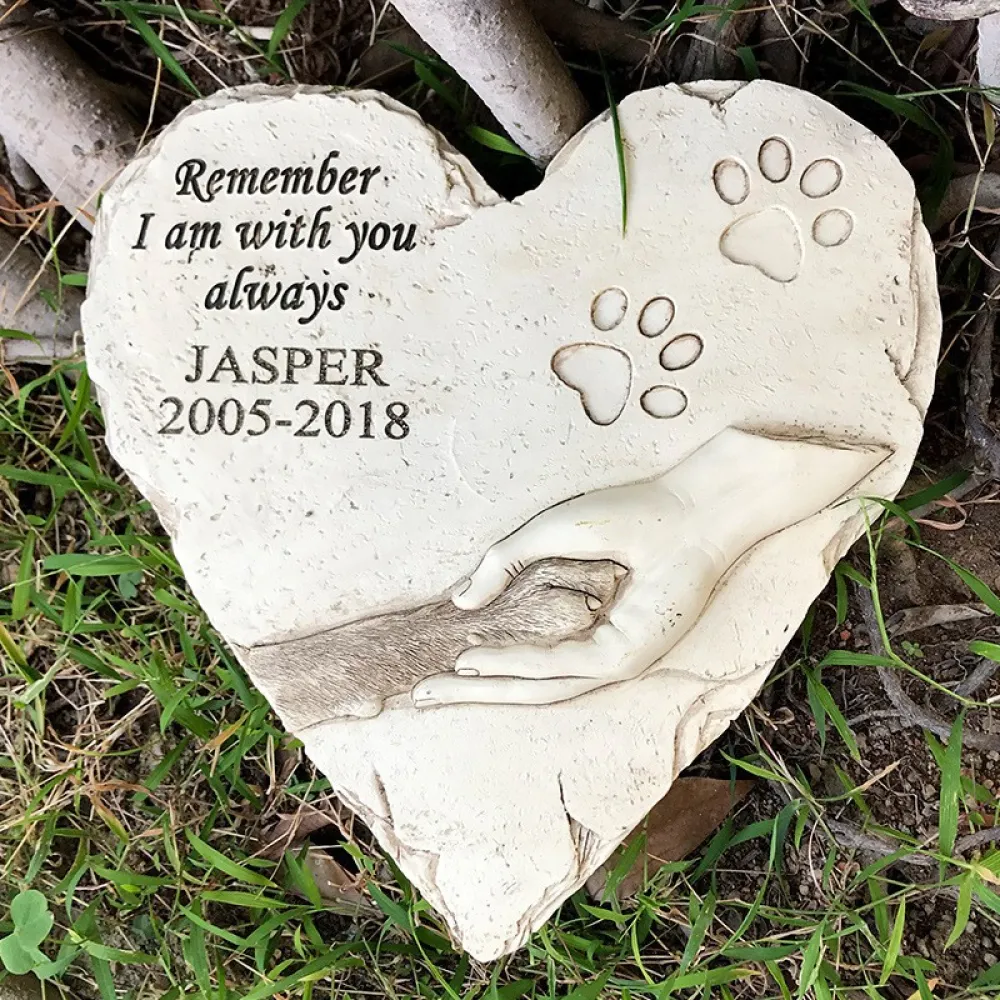 Heart-shaped Dog Headstone Monument Customizable