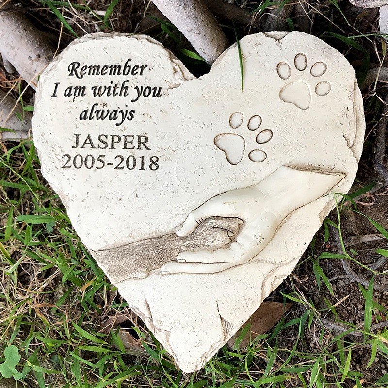 Heart-shaped Dog Headstone Monument Customizable