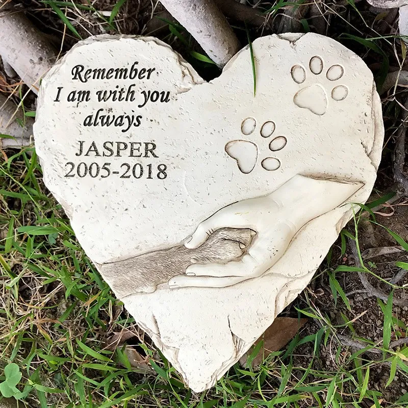 Heart-shaped Dog Headstone Monument Customizable09