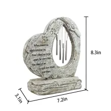 Heart Shaped With Wind Chimes Dog Headstone Customizable01