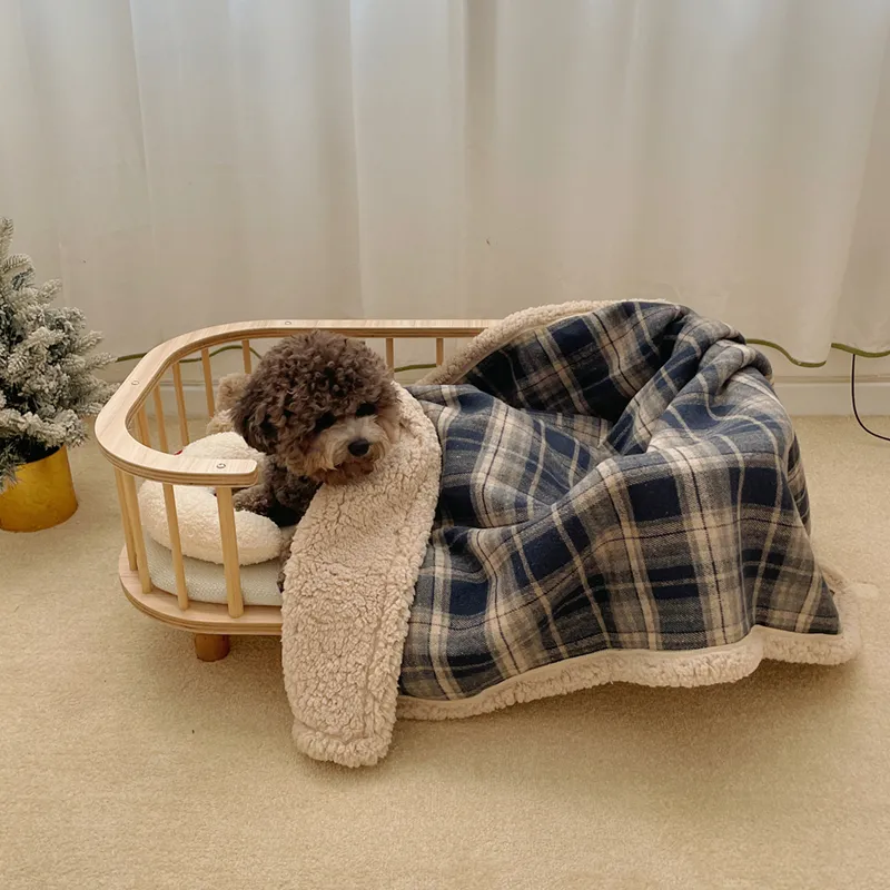 Plaid Dog Bed Blanket04