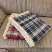 Plaid Dog Bed Blanket02