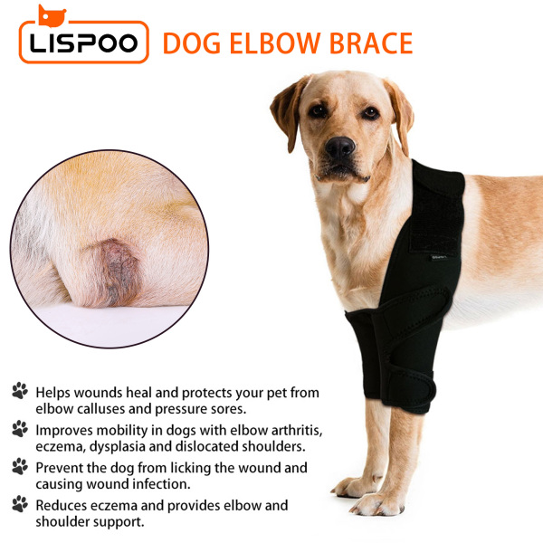 LISPOO Dog Elbow Braces For Offers Elbow Support And Protection