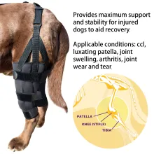 LISPOO Dog Knee ACL Brace With Metal Splint Hinged Flexible Support04
