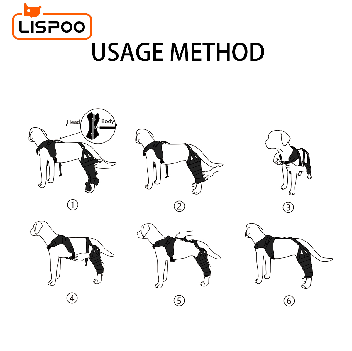 LISPOO Dog Knee ACL Brace With Metal Splint Hinged Flexible Support