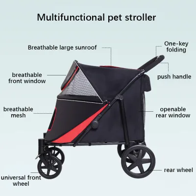 One-Click Foldable Dog Pushchair 02