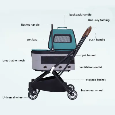 Double Layer Dog Stroller for Travel Camping 02