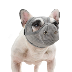 DOG Muzzles Short Mouth Dog Nose Anti Bite Adjustable Anti Chew Barking Dog Mask Bulldog Pug Breathable Mesh Pet Mask