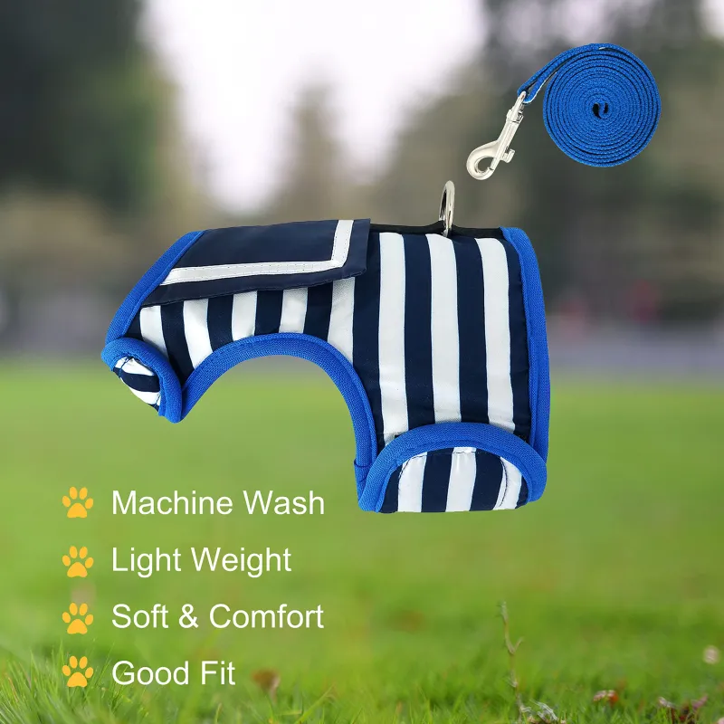 Navy Sailor Style Adjustable Dog Harness04