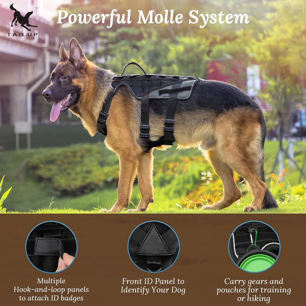 TAILUP Police Tactical Dog Harness Crawlpaw