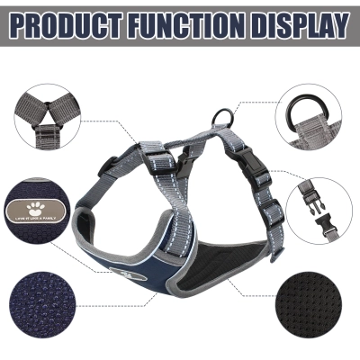 Reflective Dog Harness With Breathable Mesh 02