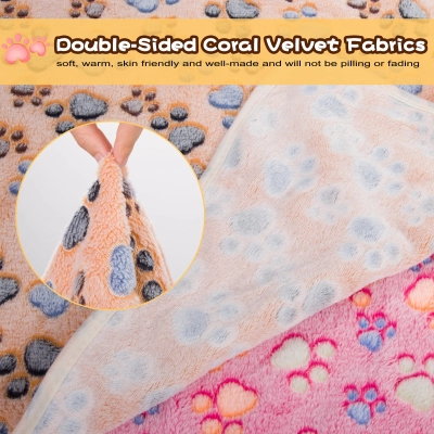 Classic Flannel Cat Dog Fleece Blanket 02