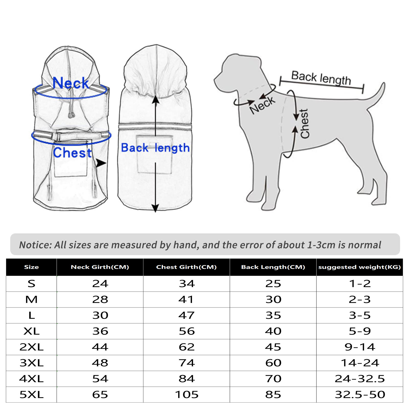 Adjustable Dog Raincoat With Hood