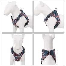 True Love Reflective Floral Style Dog Harness06