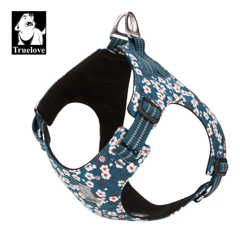 True Love Reflective Floral Style Dog Harness00