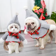 DOGLEMI Cat Dog Santa Hat Cape Dress Up04