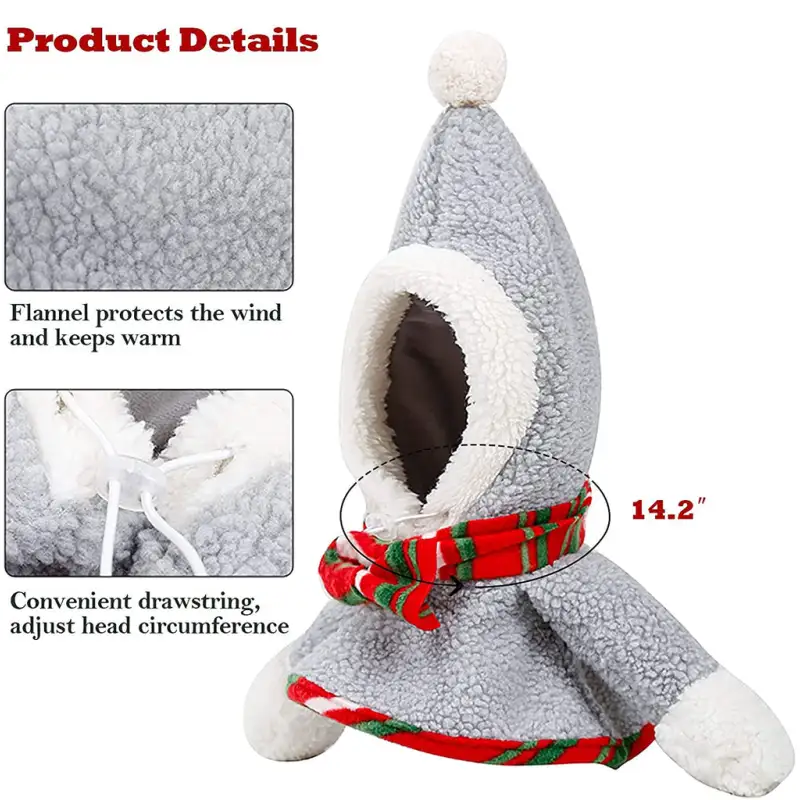 DOGLEMI Cat Dog Santa Hat Cape Dress Up01
