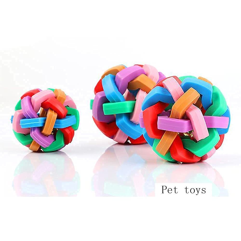 Rubber Woven Bell Ball Dog Chewing Toy