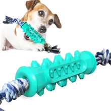Dog Chew Toys Rubber Molar Stick with Cotton Bite Rope 00