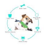 Dog Chew Toys Rubber Molar Stick with Cotton Bite Rope 