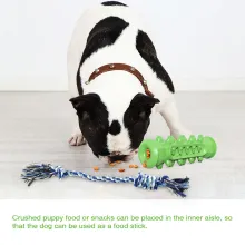 Dog Chew Toys Rubber Molar Stick with Cotton Bite Rope 05