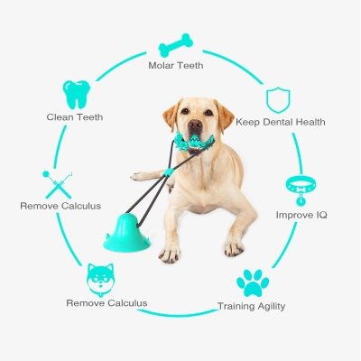 Dog Bite Chew Toys Single Suction Cup Cactus Rope Ball 02