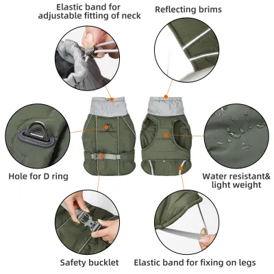 Dog waterproof Padded Vest Coats 02