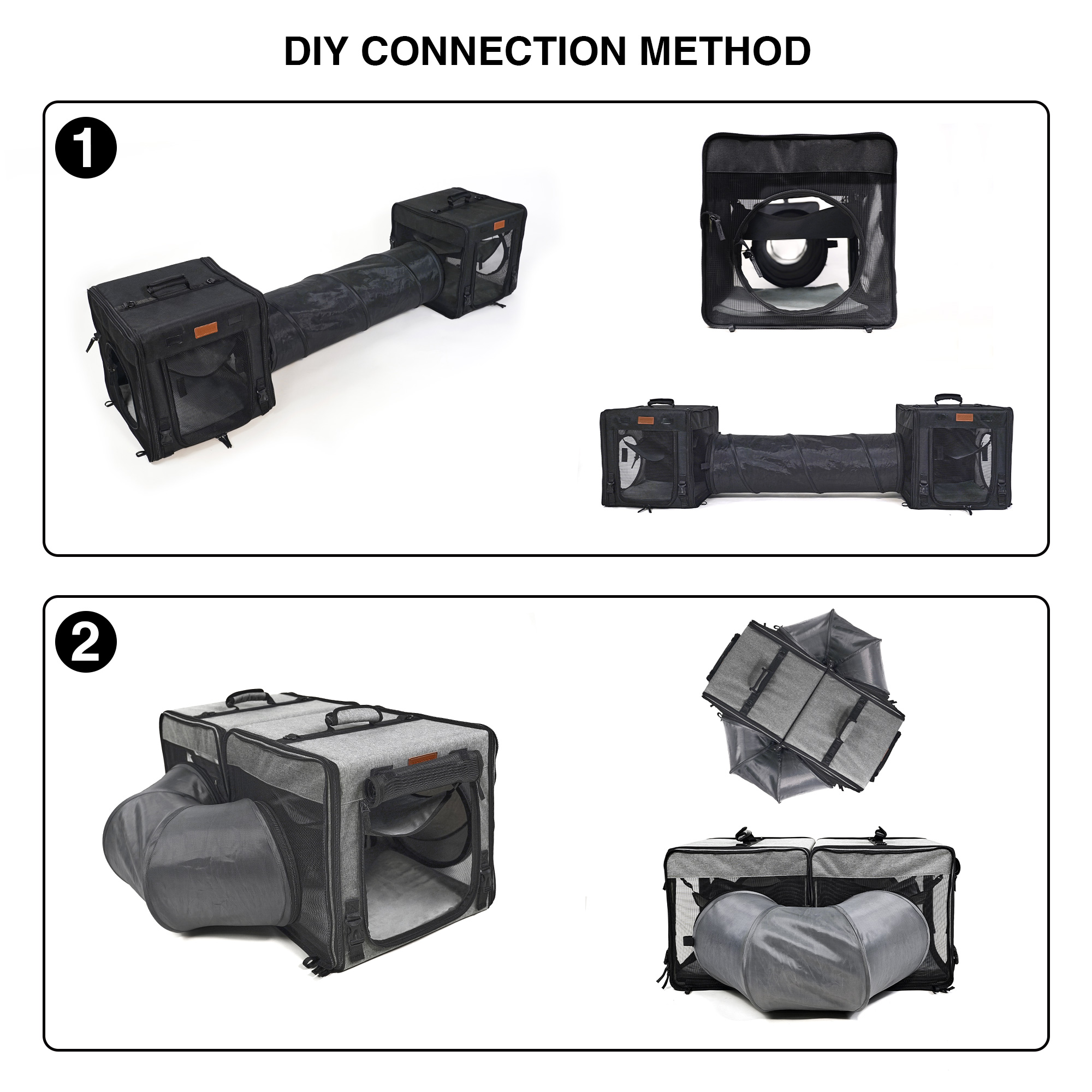 Connectable Cat Travel Tunnel Bag