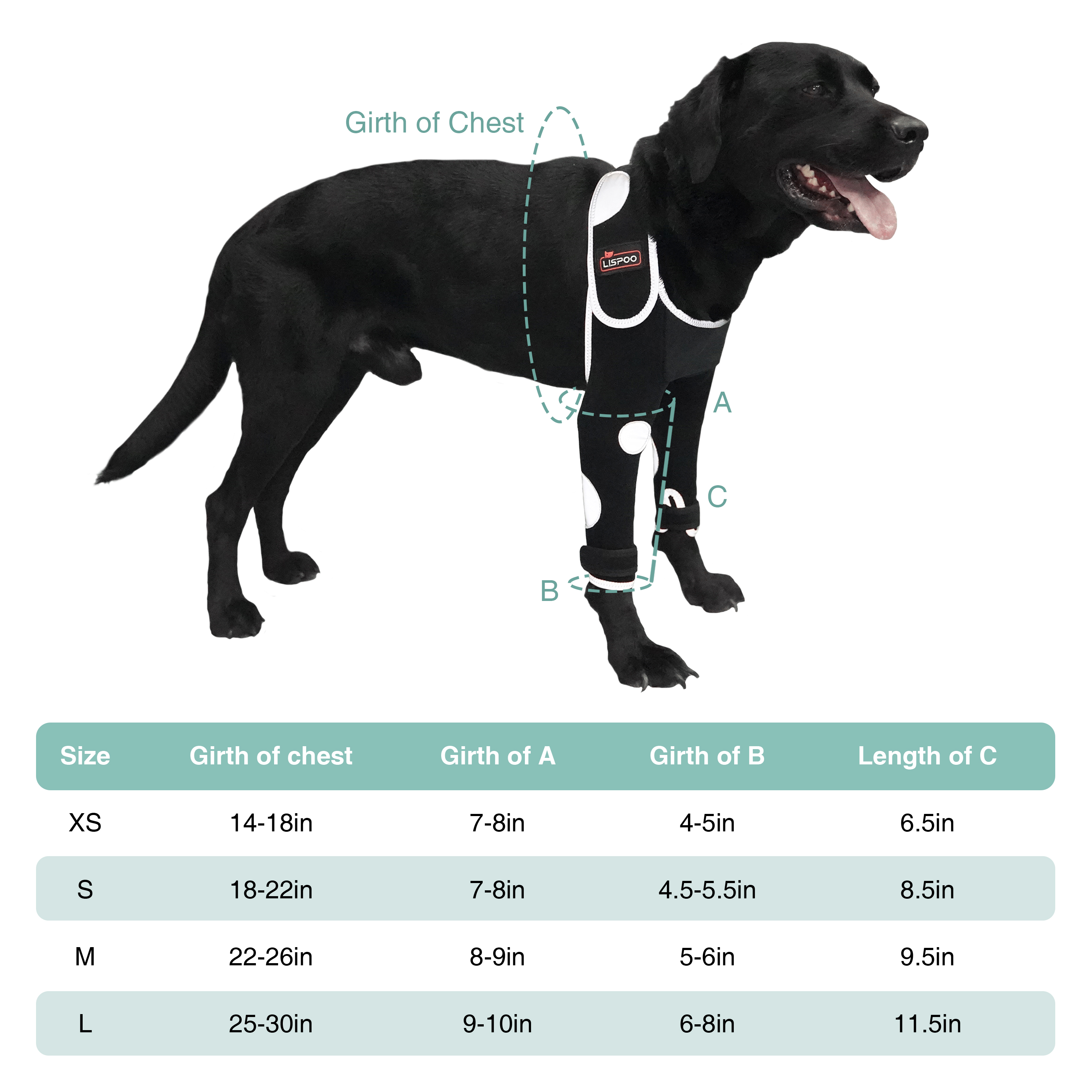 Dog Leg Sleeves For Prevent Licking with Reflective Straps