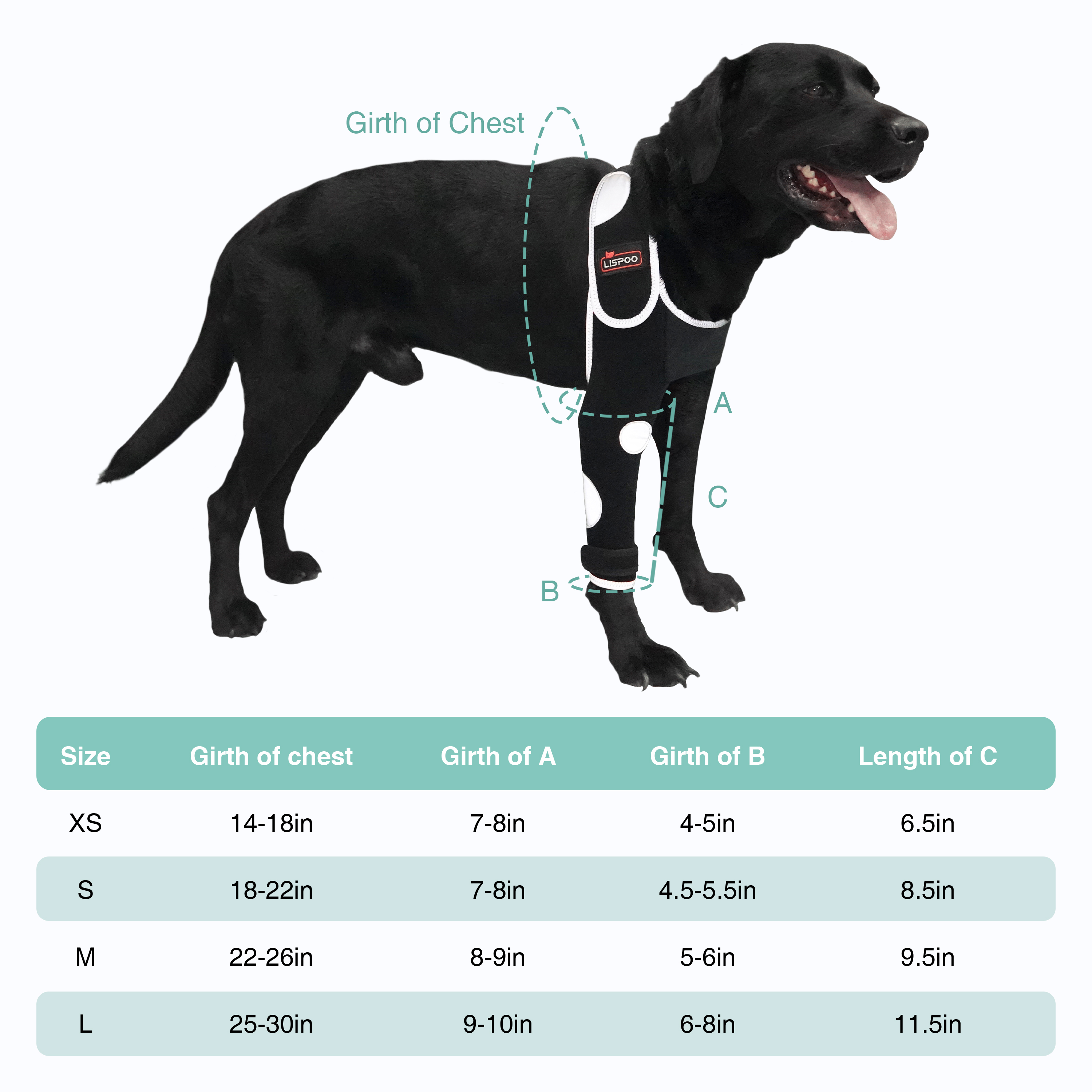 Dog Single Leg Sleeves For Prevent Licking with Reflective Straps